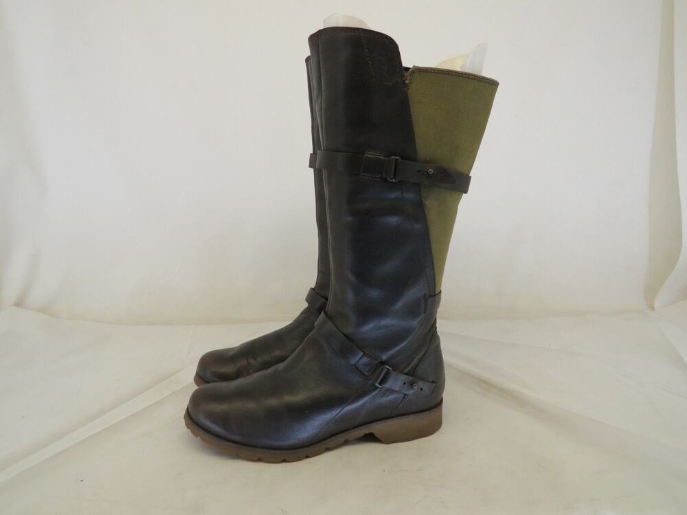 TEVA Womens Size 6.5 M Brown Leather Zip Buckle Knee High Fashion Boots